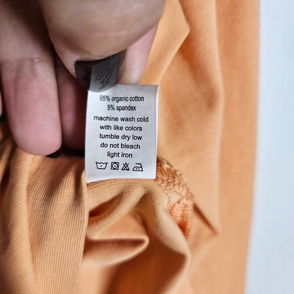 Monica + Andy Organic Long Sleeve Pajama Top L Peach‎ Orange Lounge Tunic Mommy - Picture 8 of 8